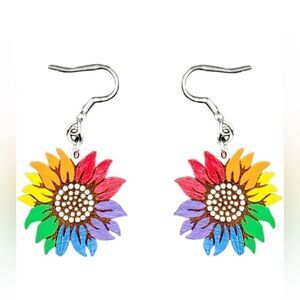 3/ $15 Brand New Multi colored Sunflower earrings